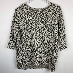H&M — Leopard Print Metallic Oversized Sweater